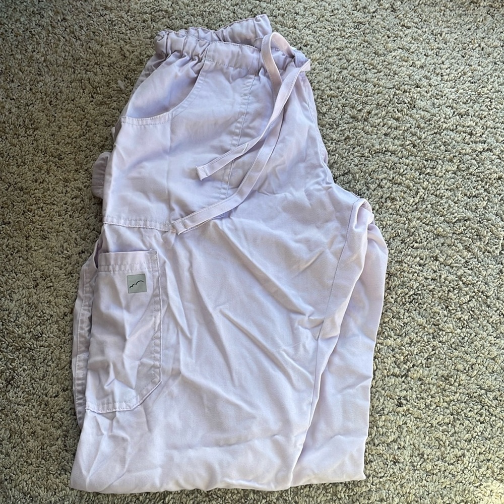 Butter soft pink cargo scrub bottoms